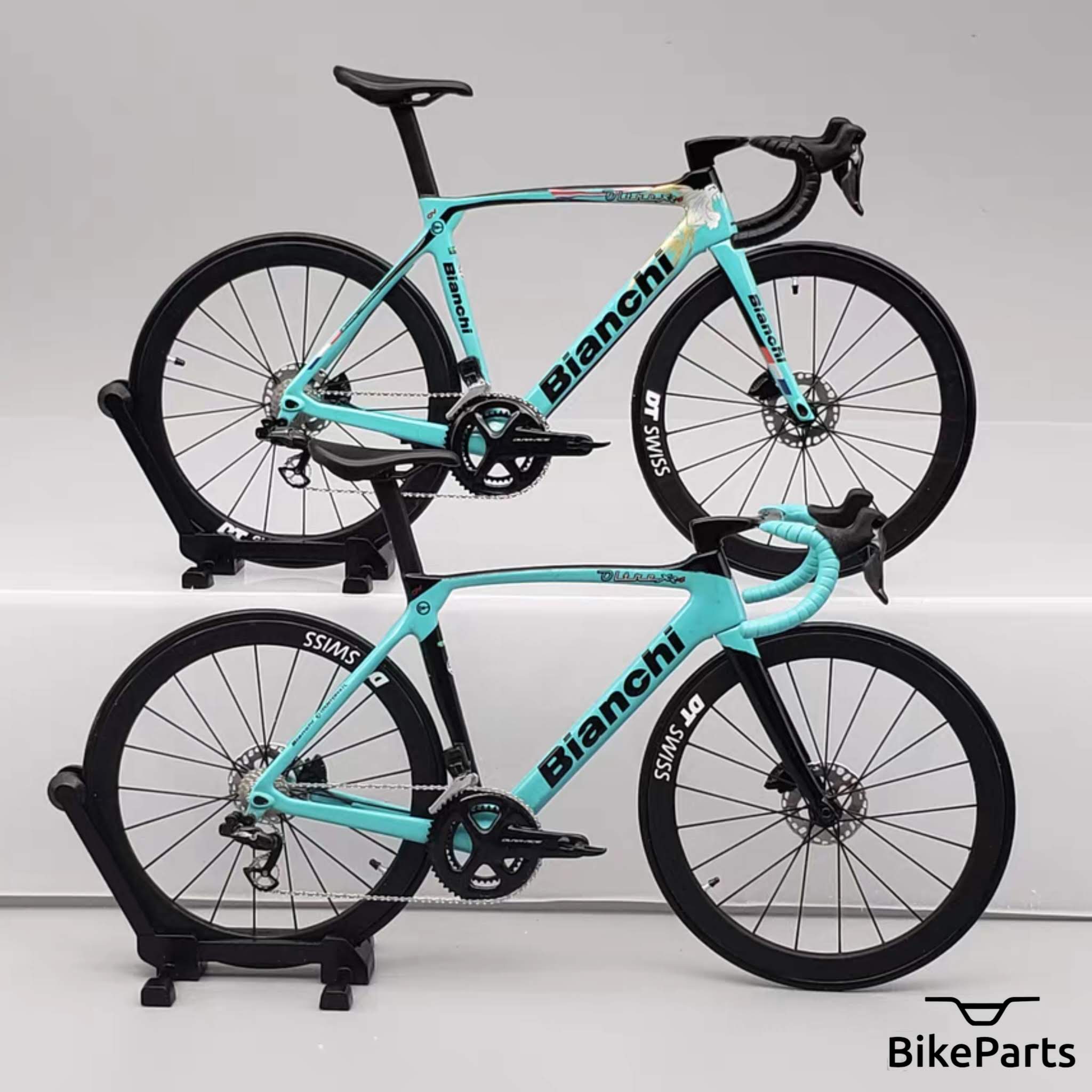 Bianchi Oltre XR4 Specialissima ミニチュア モデル 1:12 ロードバイク |友人や自分自身へのギフト  |スケールモデル |カスタムメイドの超リアル - XR4 Rim Brake