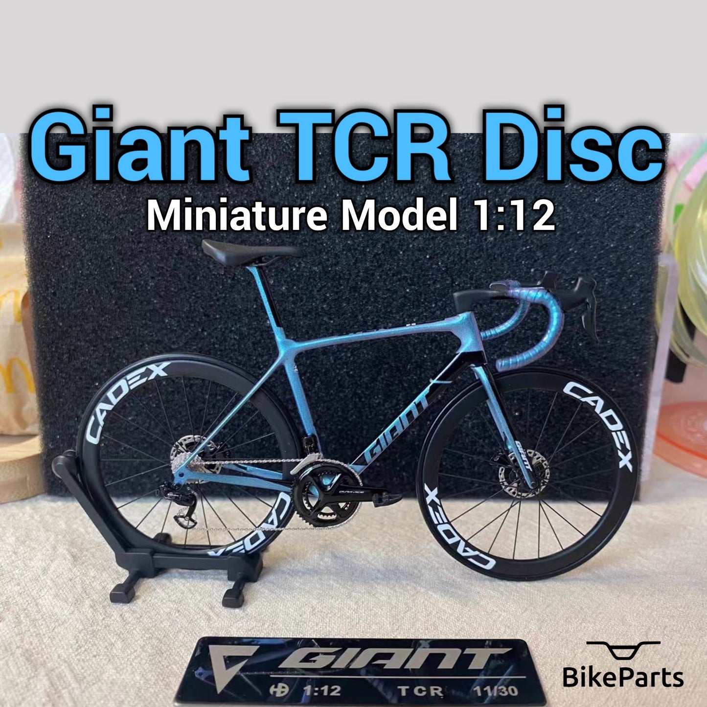 Giant TCR Advanced SL Disc Miniatures Modello 1:12 Bici da strada | Regalo Sunweb per il tuo compagno o te stesso | Modello in scala I ultra realistico su misura